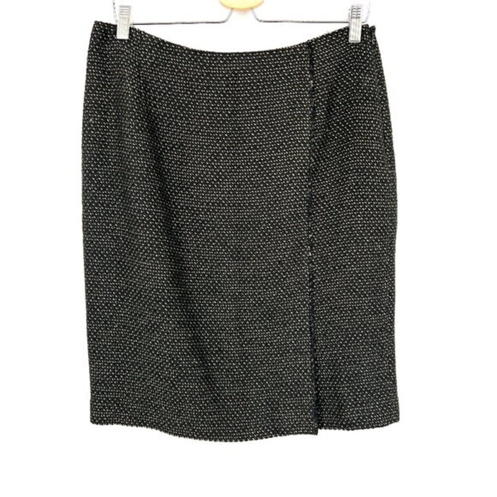Doncaster gold black tweed suit skirt pencil business casual career woven 14